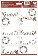 Self-adhesive gift tags 17 x 25.5 cm, leaves with gold embossing, 10 pcs.