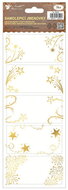 Self-adhesive gift tags 10 x 29,5 cm with gold embossing, 5 pcs.