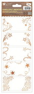 Self-adhesive gift tags 10 x 29,5 cm with copper embossing, 5 pcs.