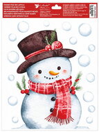 Decorative Window Cling – Snowman with a plaid scarf