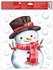 Decorative Window Cling – Snowman with a plaid scarf