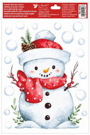 Decorative Window Cling – Snowman in a hat with a polka dot scarf