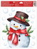 Decorative Window Cling – Snowman with holly in his hat