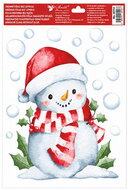 Decorative Window Cling – Snowman in Santa hat