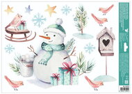 Decorative Window Cling – Snowman with gifts and sled