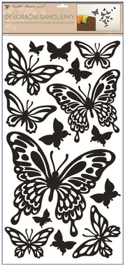 Wall Sticker 69x30 cm, Black Butterflies