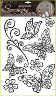 Wall Sticker 49x29 cm, Butterflies w/Black Lining&Stones