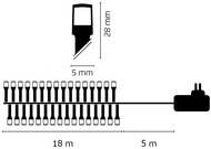 11004 Osvětlení vánoční 18m-180 LED bílá+5m přívodní kabel-3