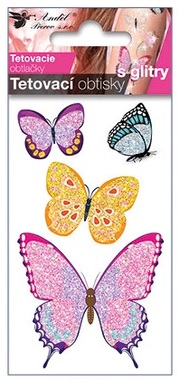 Glitter Tattoo Stickers 10,5x6 cm - Butterflies