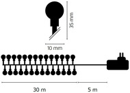 11033 Osvětlení vánoční barevné kuličky 30m-300 LED+5m přívodní kabel-5