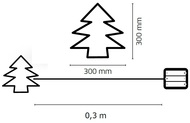 11065 Stromek proutěný 30x30x8cm, 30 LED studená bílá+30cm kabel-na baterie-3