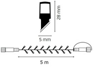 11078 Osvětlení vánoční - nadstavitelný řetěz 5m-50 LED teplá bílá+ 5 cm přívodní kabel-1