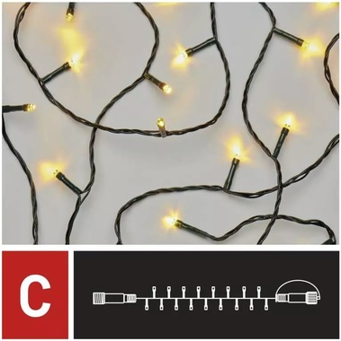 Christmas LED lights - adjustable Garland 5m-50 LED warm white light+5 cm cord