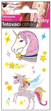 Glitter Tattoo Stickers 10,5x6 cm- Unicorns