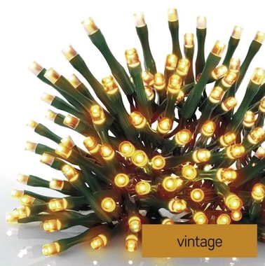 Christmas lights, 12 m – 120 LEDs, amber + 5 m power lead + timer