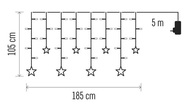 11329 Girlanda hvězdy 115 LED, teplá bílá -4