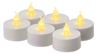 LED tealight candles, white with amber light, 3.8 × 3.8 cm, set of 6 pieces