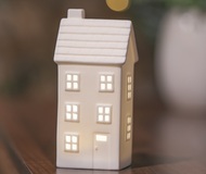 11483 Keramický domek LED svítící, 1 LED, teplá bílá, 7,7 × 16,3 × 6 cm-4