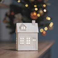 11484 Keramický domek LED svítící, 1 LED, teplá bílá, 13 × 17,9 × 6,5 cm-5