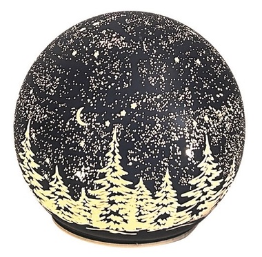 LED light ball warm white o 12 cm with timer, 10 LED, dark grey with landscape motif