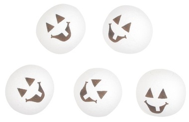 Ghost head made of pulp, 2.5 cm, set of 5 pieces