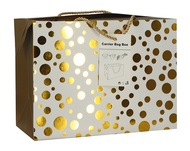 Folding Gift Bag w/Golden Dots 23x16x11 cm