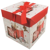 Foldable Gift Box with Ribbon M  16,5x16,5x16,5 cm 