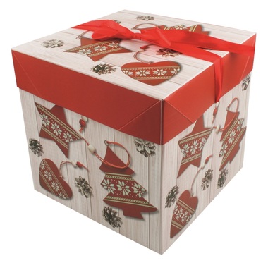 Foldable Gift Box with Ribbon XS 10,5x10,5x10,5 cm 
