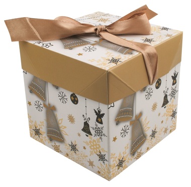 Foldable Gift Box with Ribbon XS 10,5x10,5x10,5 cm