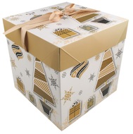 Foldable Gift Box with Ribbon L  21,5x21,5x21,5 cm