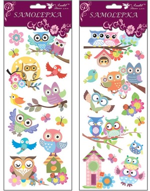 Stickers with Glitter 30x12 cm Owls