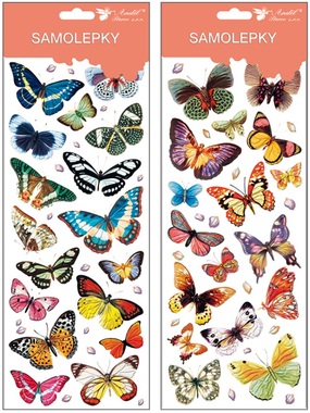 Stickers 30x12 cm Butterflies with Glitter