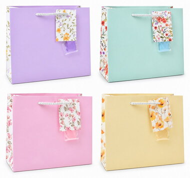 Flower gift Bag with fine decorative paper 15 x 12 x 6.5 cm
