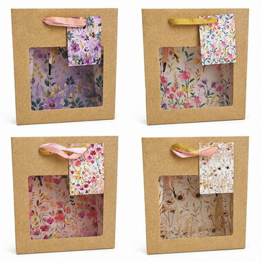 Flower gift Bag with transparent window 18 x 23 x 10 cm