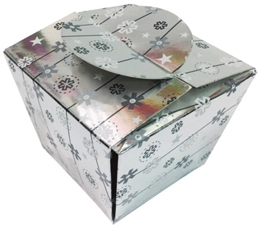 Folding Gift Box 8x8x6 cm, Silver