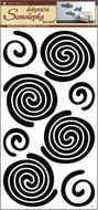 Wall Sticker 60x32 cm, Black Spirals