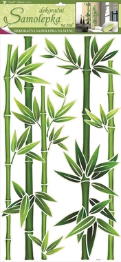 Wall Sticker 69x32 cm, Green Bamboo