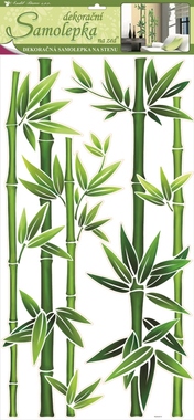 Wall Sticker 69x32 cm, Green Bamboo