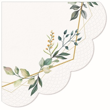 Paper Napkins, Eucalypt, 3-ply, Round O 32 cm, 12 pcs