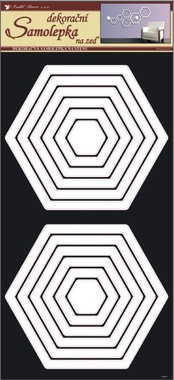 Wall Sticker 60x32 cm, White Hexagons