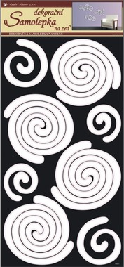 Wall Sticker 60x32 cm, White Spirals