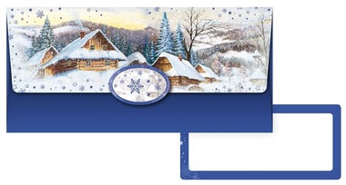 Money envelope Winter landscape blue 18 x 8.5 x 0.2 cm