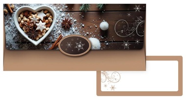 Money envelope Christmas spice brown 18 x 8.5 x 0.2 cm