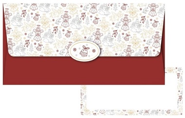 Money envelope Christmas red 23 x 11.5 x 0.2 cm