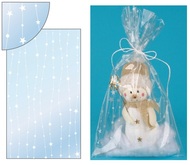 Transparent Gift Bag 20x35 cm, w/Stars