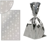 Silver Gift Bag 16x25 cm, w/Snowflakes