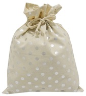 Gift Canvas Bag 36 x 27 cm, Silver Dots