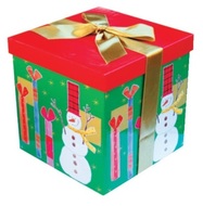 2. red with snowman and golden ribbon