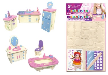 Mini Home Kitchen, Bathroom Wooden Puzzle 20x15 cm