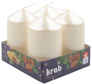 Advent Set of Candles 40 x 80 mm, 4 pcs set VARNISH-CREAM